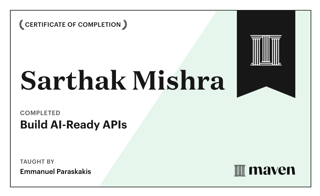 Certificate for Build AI-Ready API Products With MCP