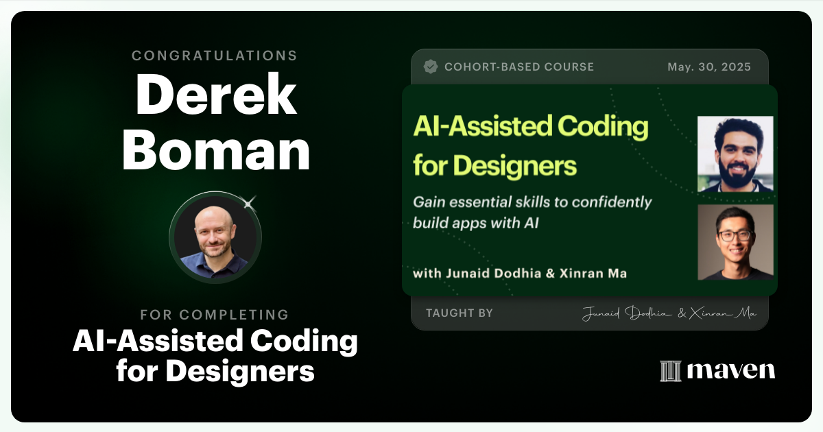Certificate of Completion for AI-Assisted App Development