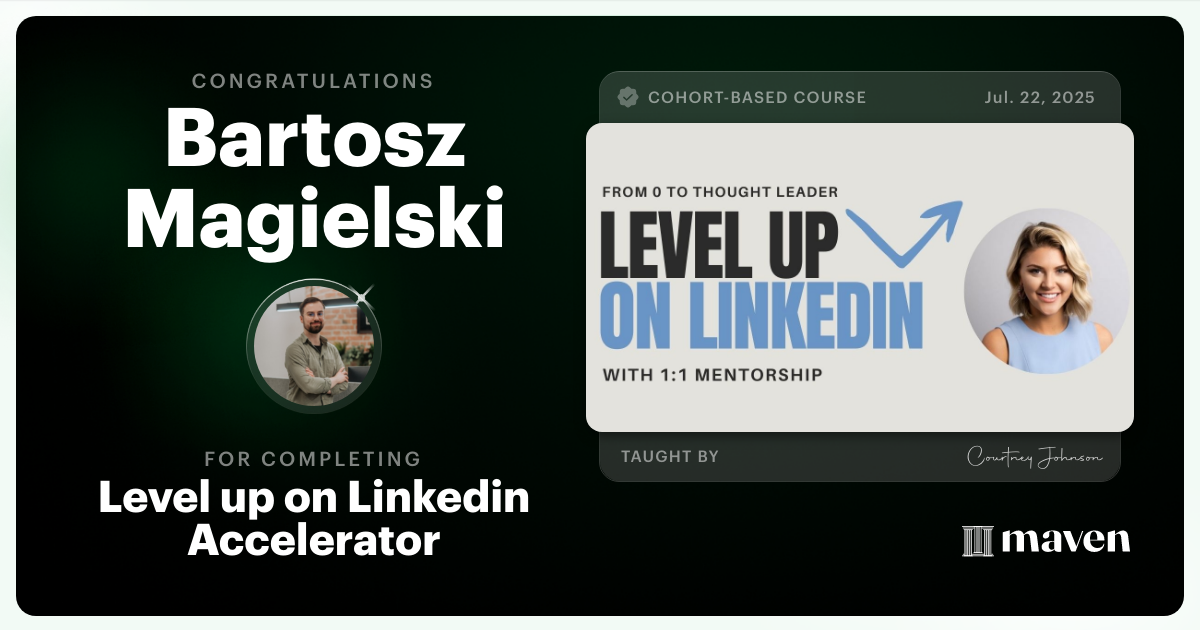 Certificate of Completion for Level up on Linkedin Accelerator
