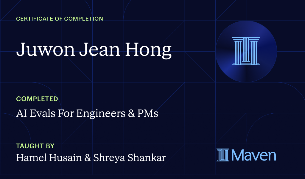 Certificate for AI Evals For Engineers & PMs