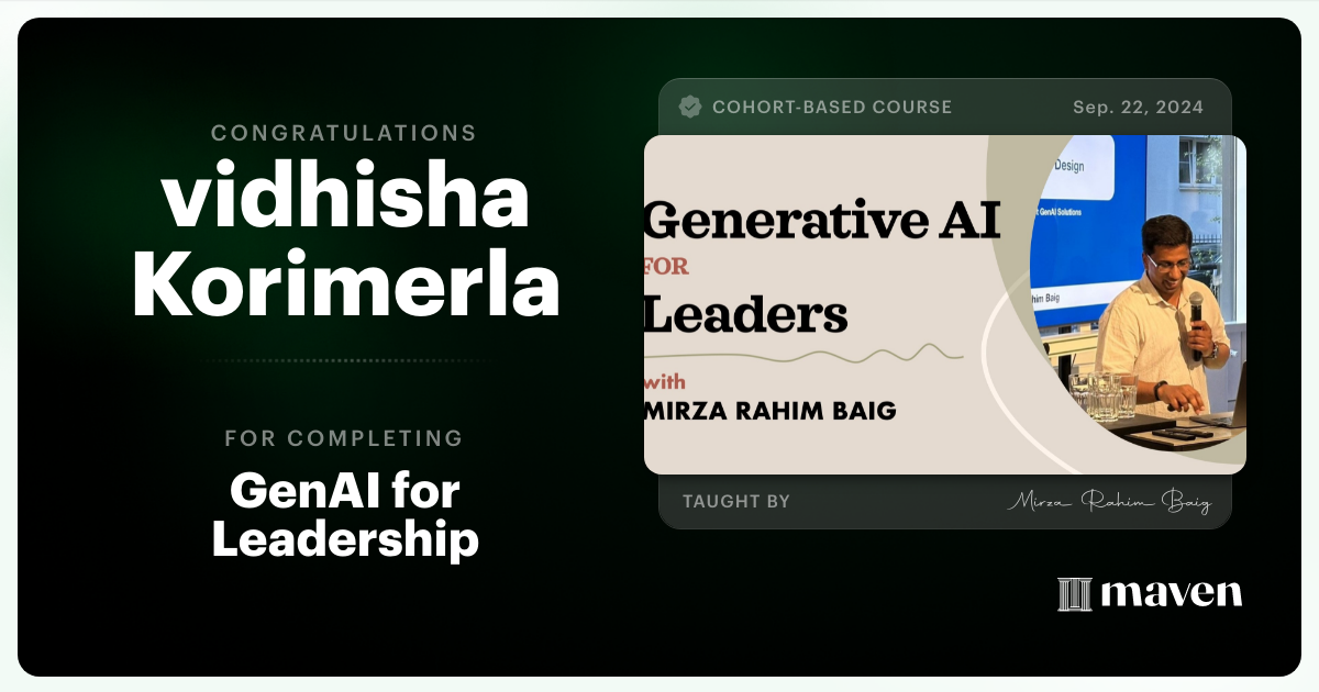 Certificate of Completion for GenAI for Leadership