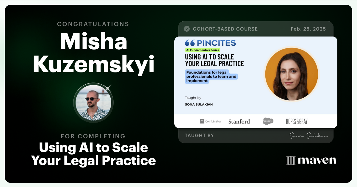 Certificate of Completion for Mastering AI Contract Review