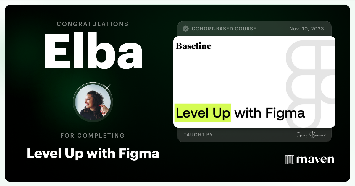 Certificate of Completion for Level Up with Figma