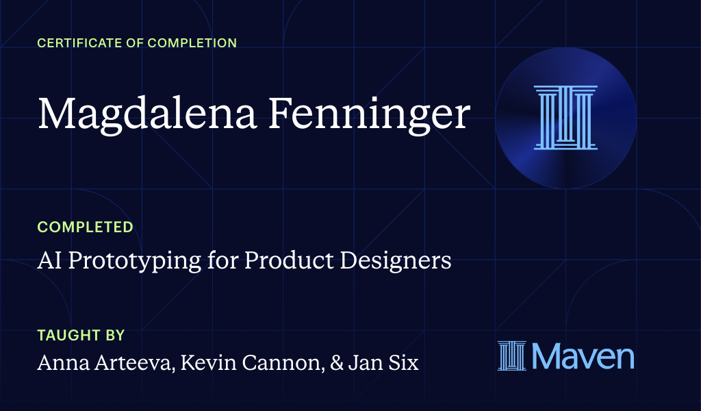 Certificate for AI Prototyping for Product Designers