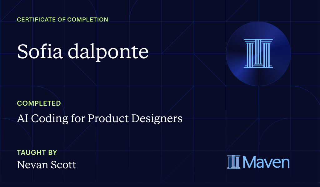 Certificate for AI Coding for Product Designers