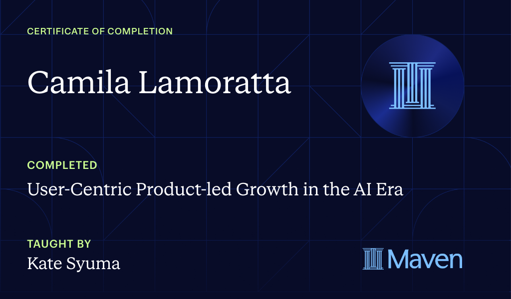 Certificate for User-Centric Product-led Growth in the AI Era