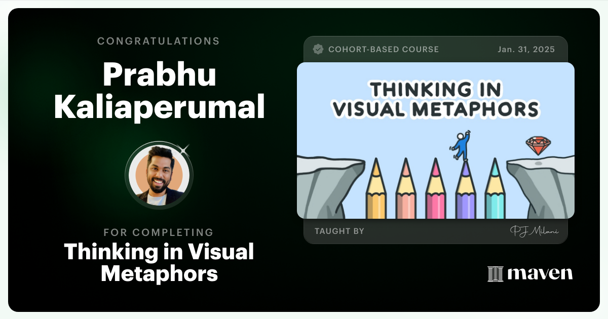 Certificate of Completion for Thinking in Visual Metaphors