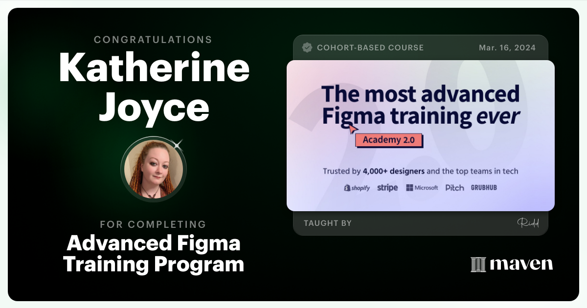 Certificate of Completion for Advanced Figma Training Program