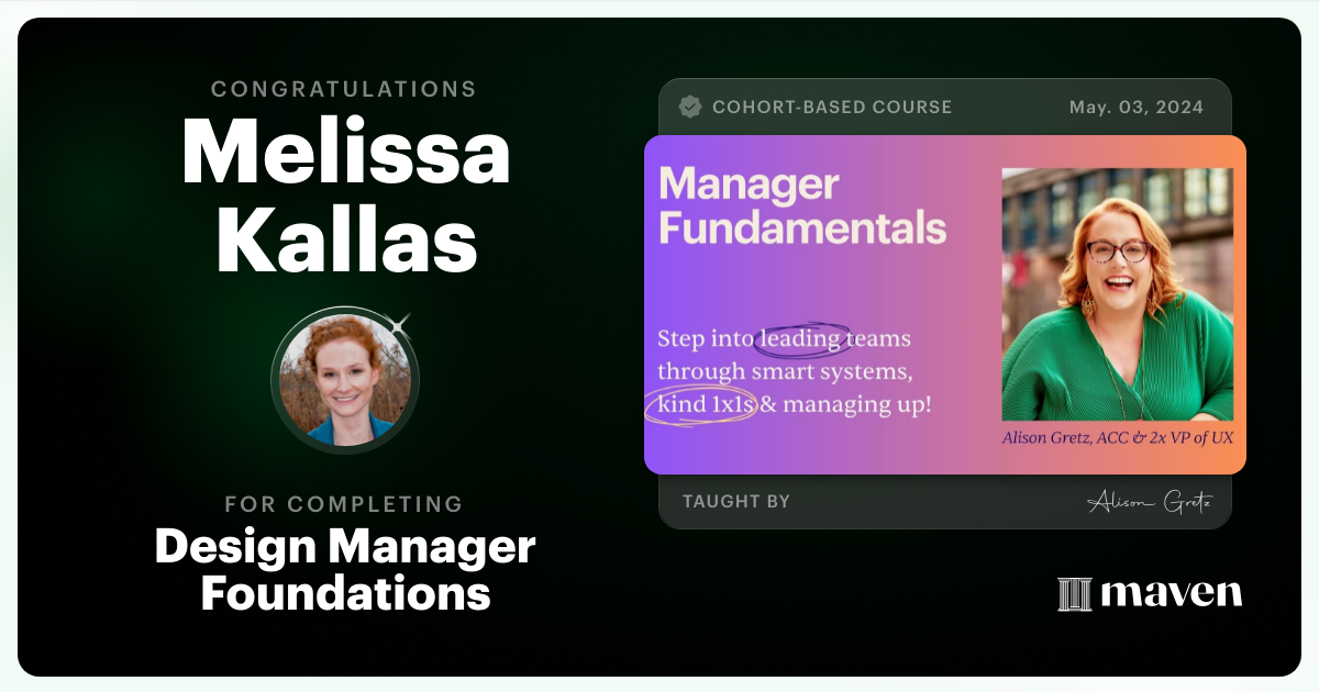Certificate of Completion for Design Manager Foundations