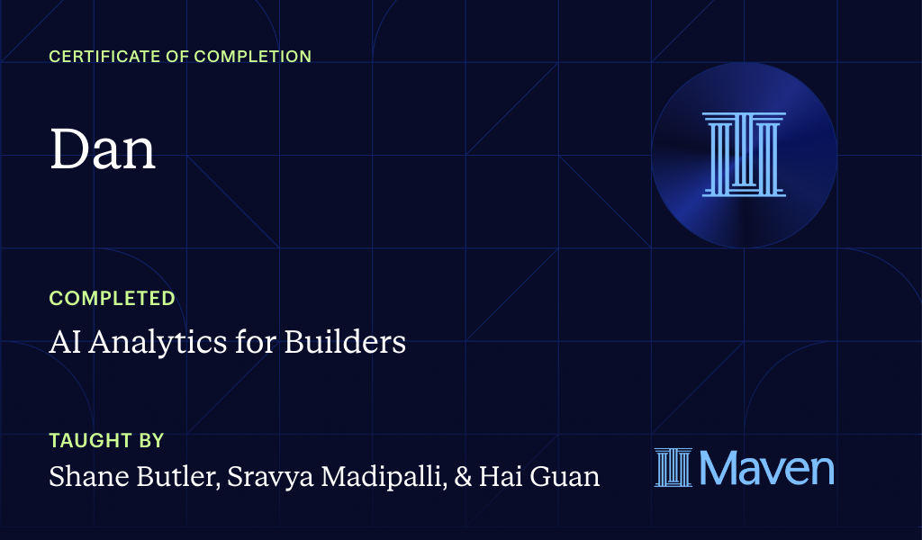 Certificate for AI Analytics for Everyone