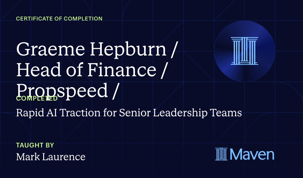 Certificate for Rapid AI Traction for Senior Leadership Teams
