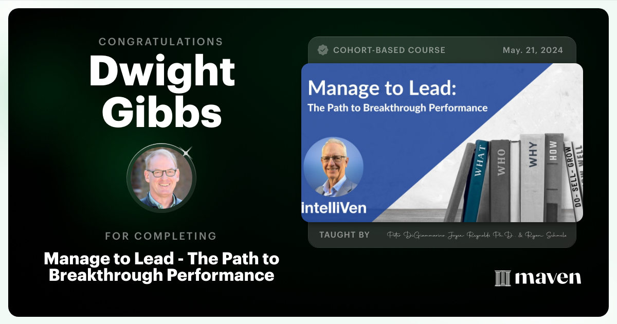 Certificate of Completion for Executive Alignment for Enterprise Operations and Governance