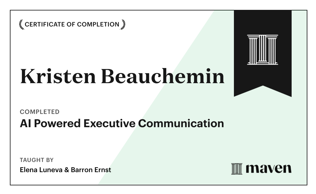 Certificate for AI Powered Executive Communication
