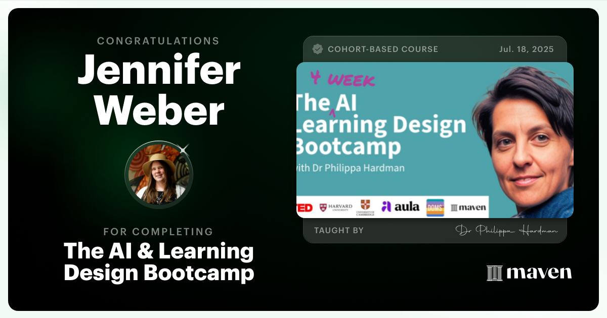 Certificate of Completion for The AI Bootcamp for L&D