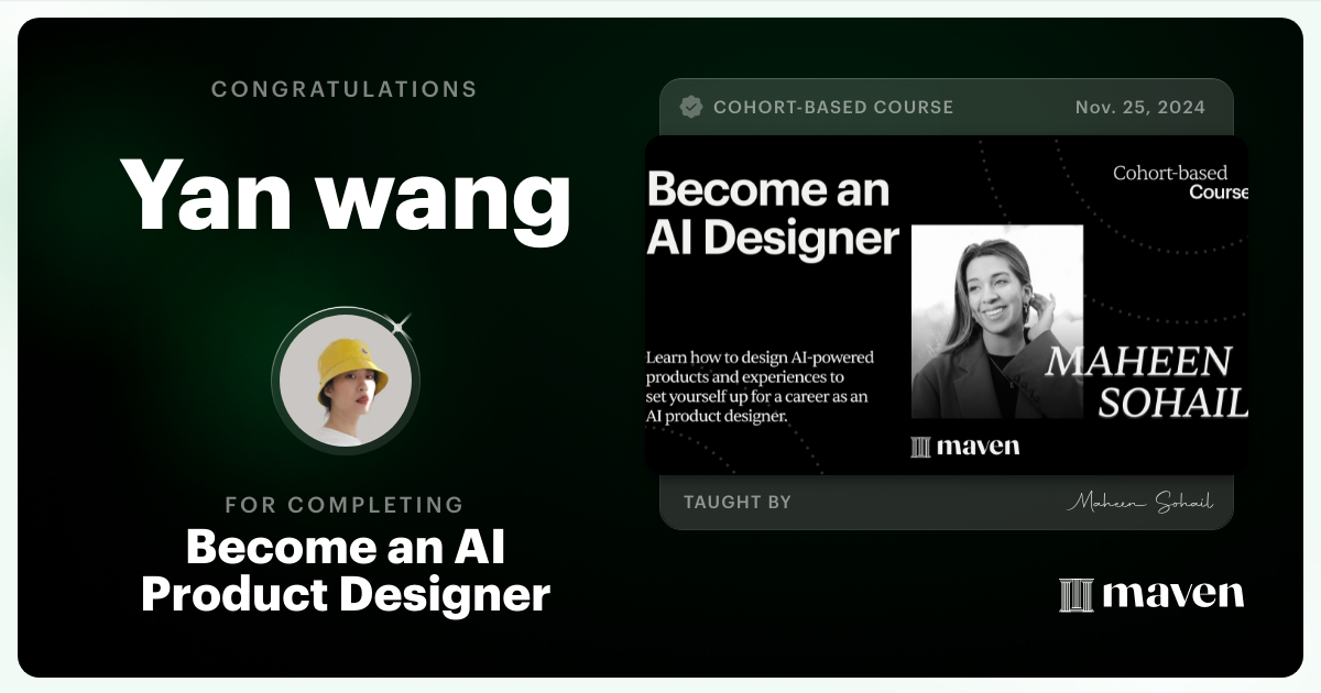 Certificate of Completion for Become an AI Product Designer