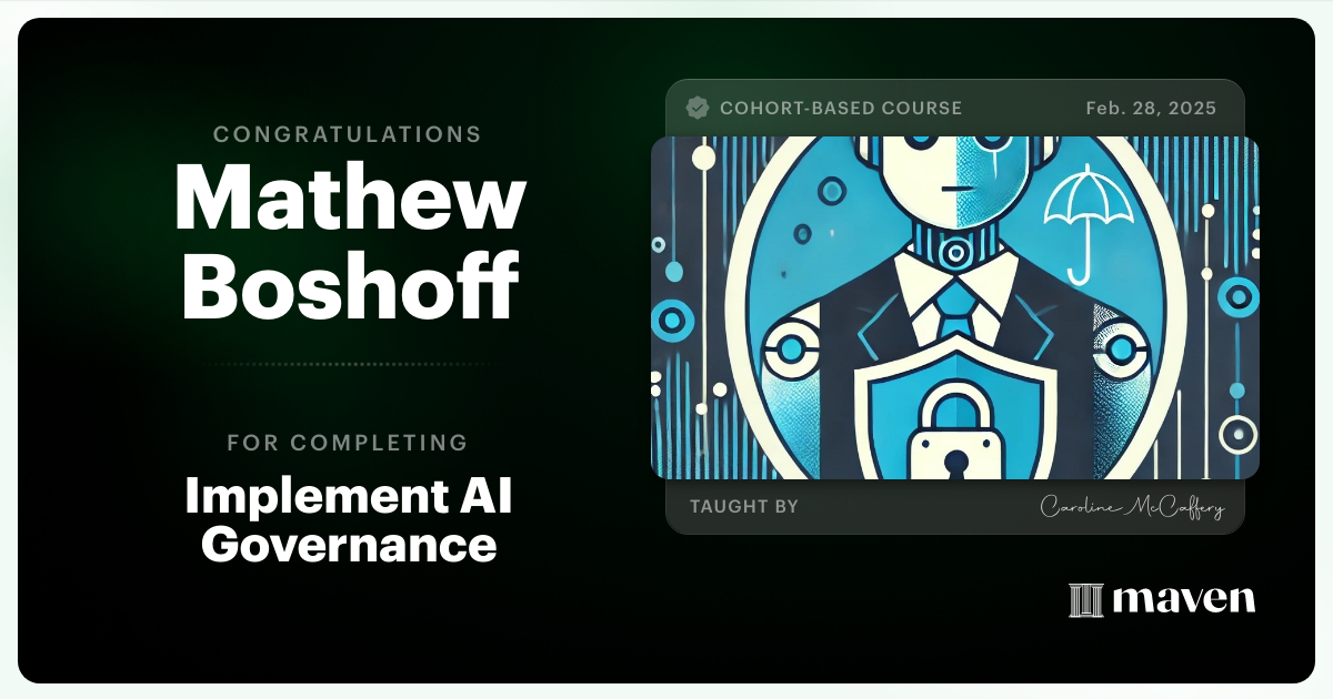 Certificate of Completion for Implement AI Governance