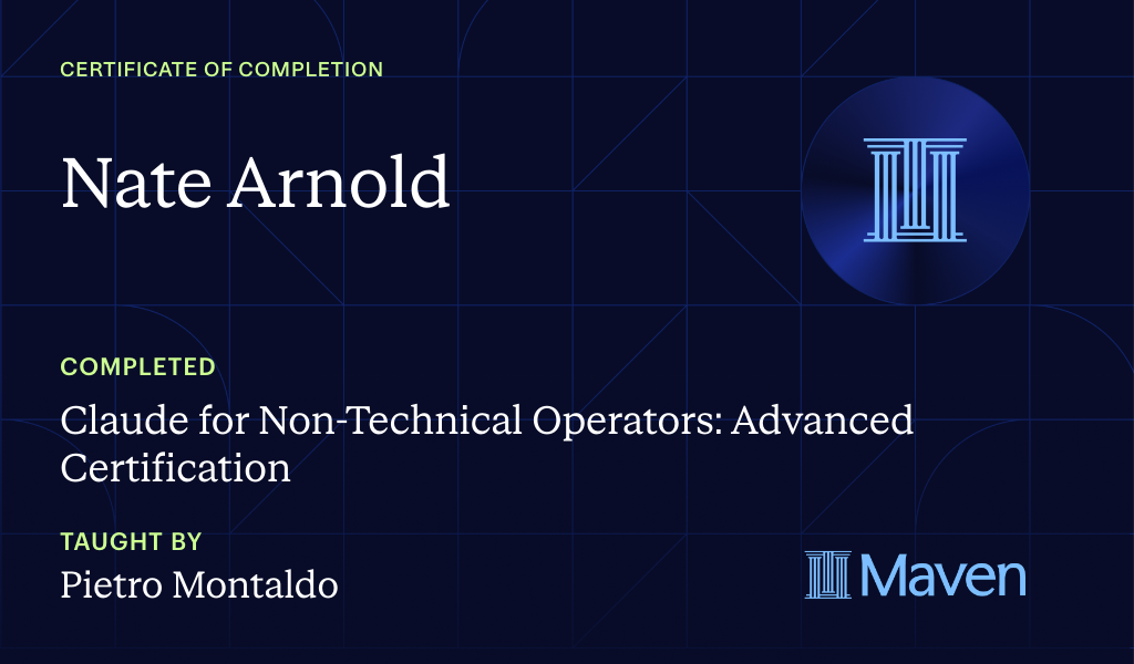 Certificate for Claude for Non-Technical Operators: Advanced Certification