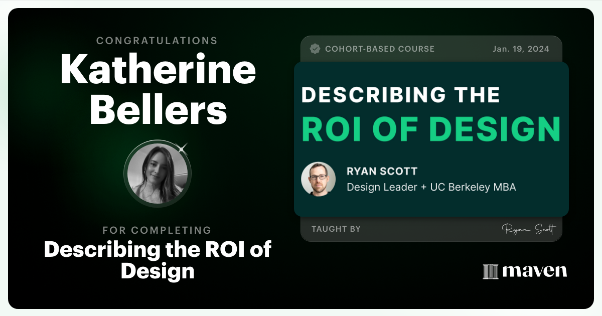 Certificate of Completion for Describing the ROI of Design