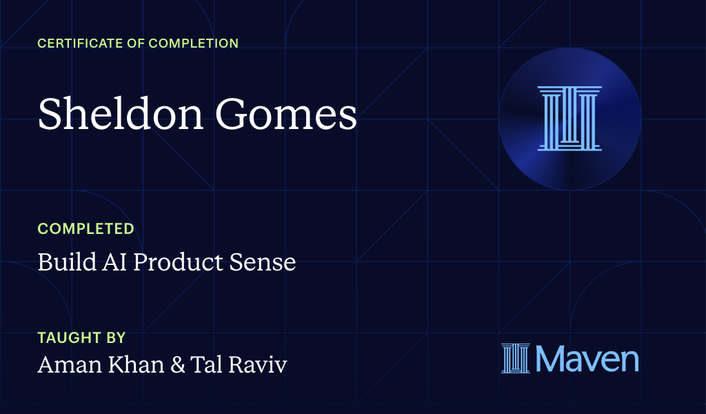 Certificate for Build AI Product Sense