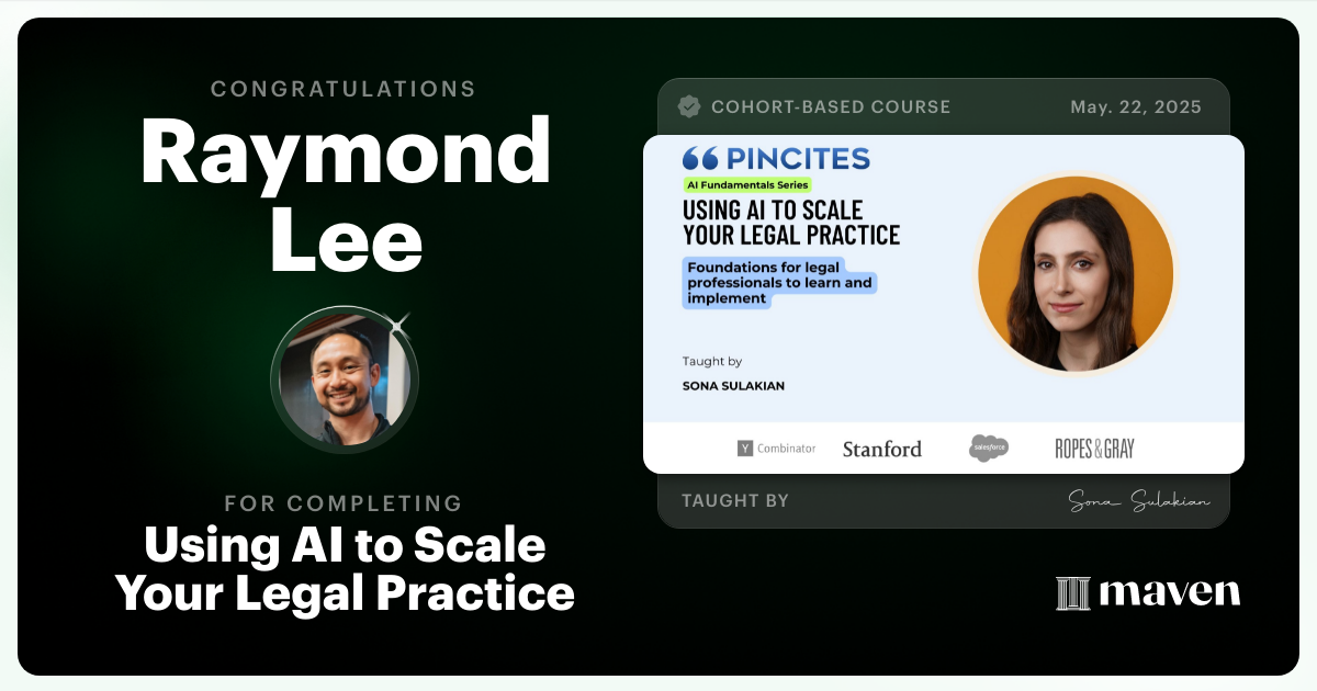 Certificate of Completion for Mastering AI Contract Review
