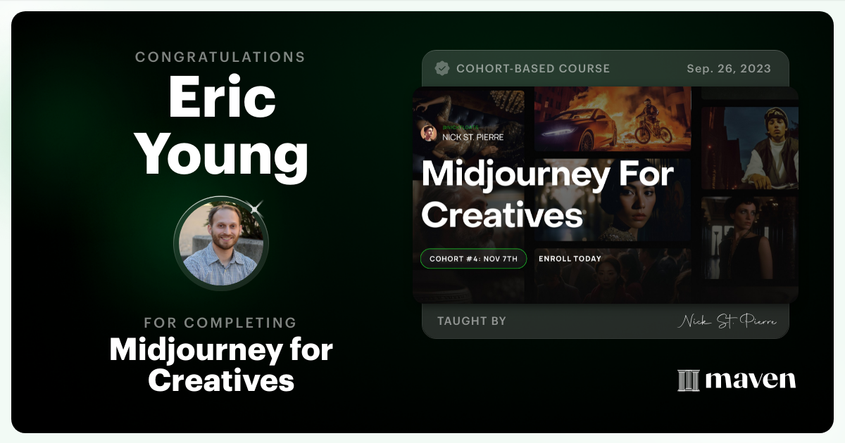 Certificate of Completion for Midjourney for Creatives