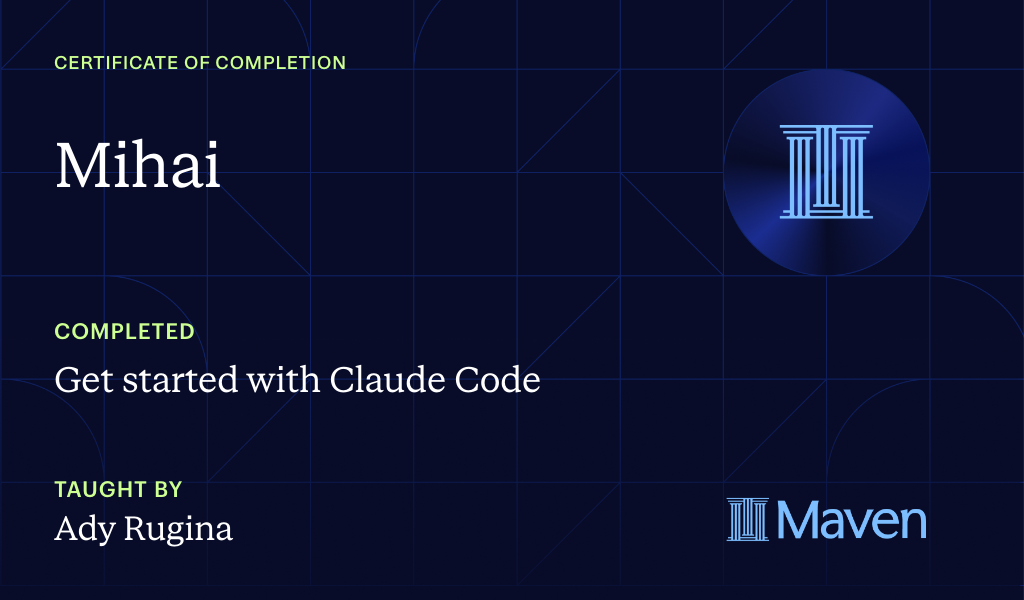 Certificate for Get started with Claude Code