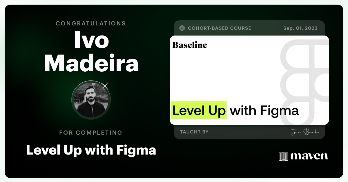 Certificate of Completion for Level Up with Figma