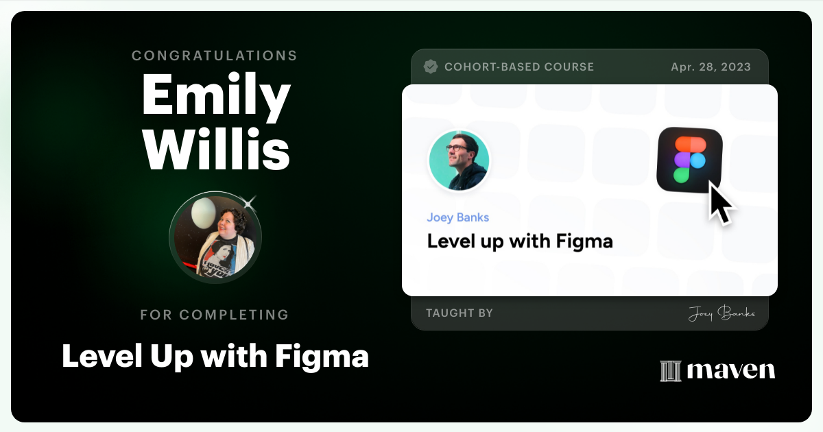 Certificate of Completion for Level Up with Figma