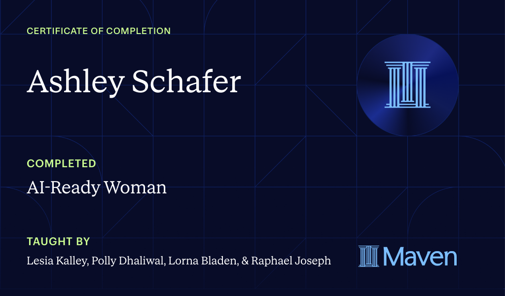 Certificate for AI-Ready Woman