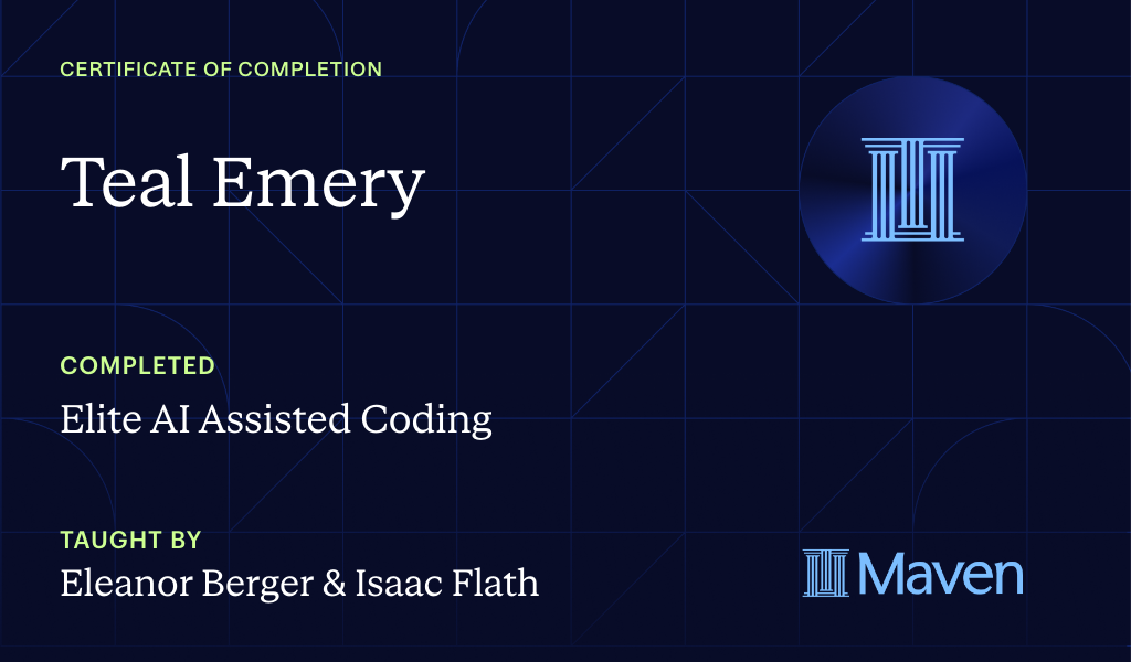 Certificate for Elite AI Assisted Coding