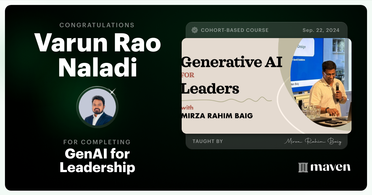 Certificate of Completion for GenAI for Leadership