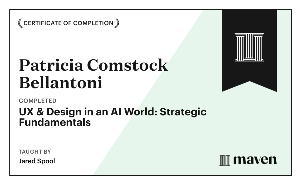Certificate for UX & Design for Today's AI Functionality