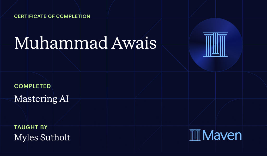 Certificate for Mastering AI
