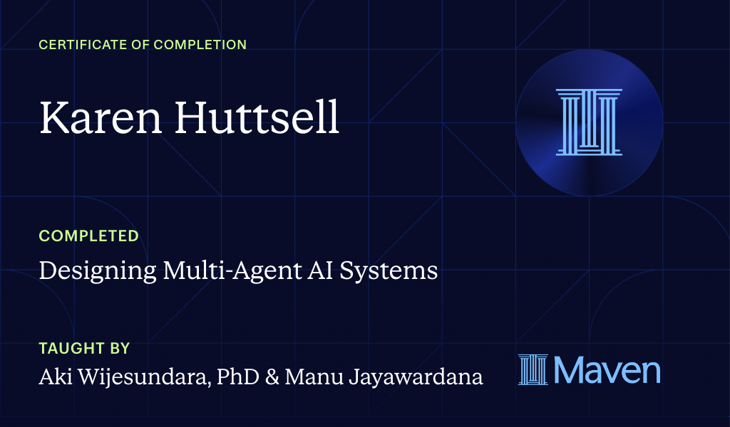 Certificate for Designing Multi-Agent AI Systems