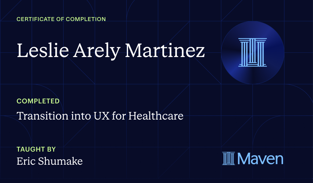 Certificate for Transition into UX for Healthcare