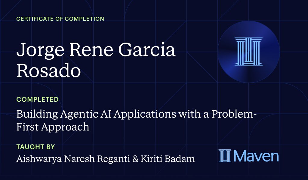 Certificate for Building Agentic AI Applications with a Problem-First Approach