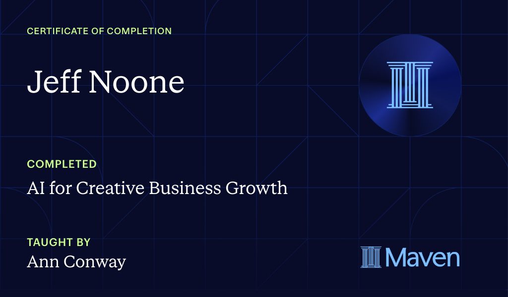 Certificate for AI for Creative Business Growth