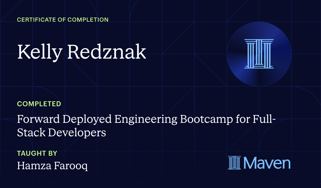 Certificate for Forward Deployed Engineering Bootcamp