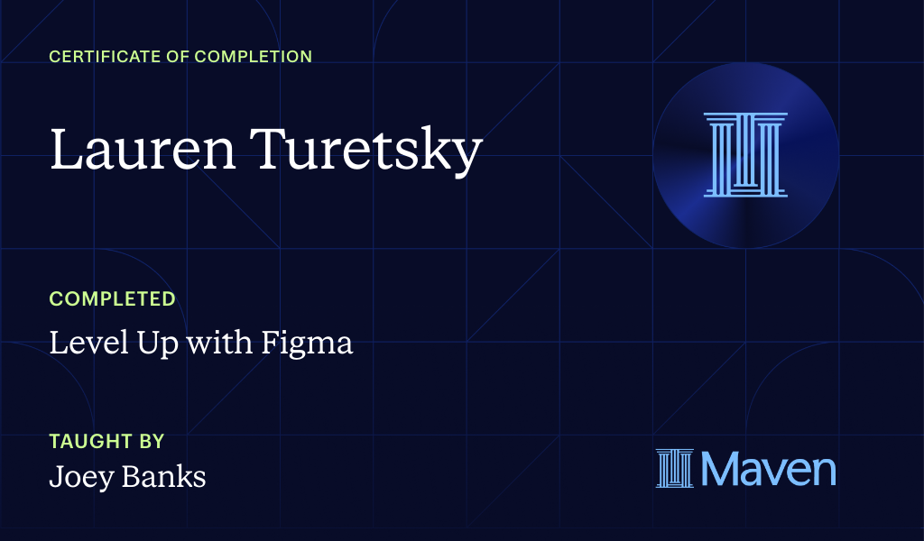 Certificate for Level Up with Figma