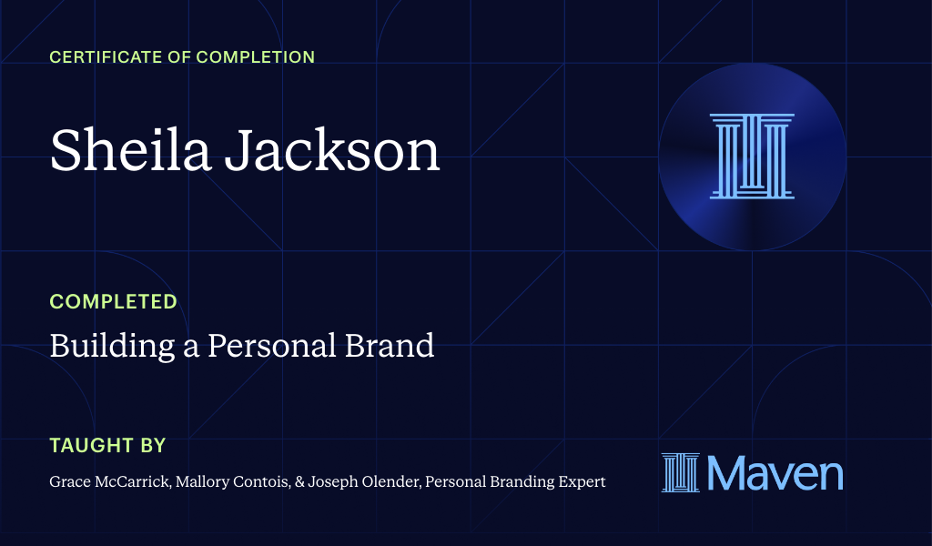 Certificate for Building a Personal Brand