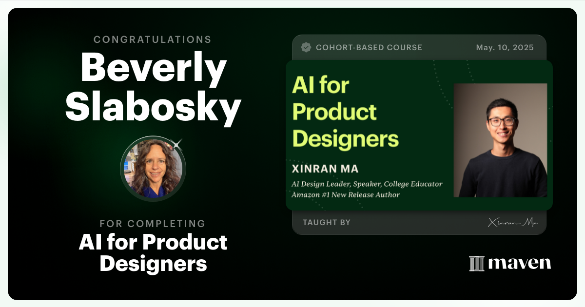 Certificate of Completion for AI for Product Designers