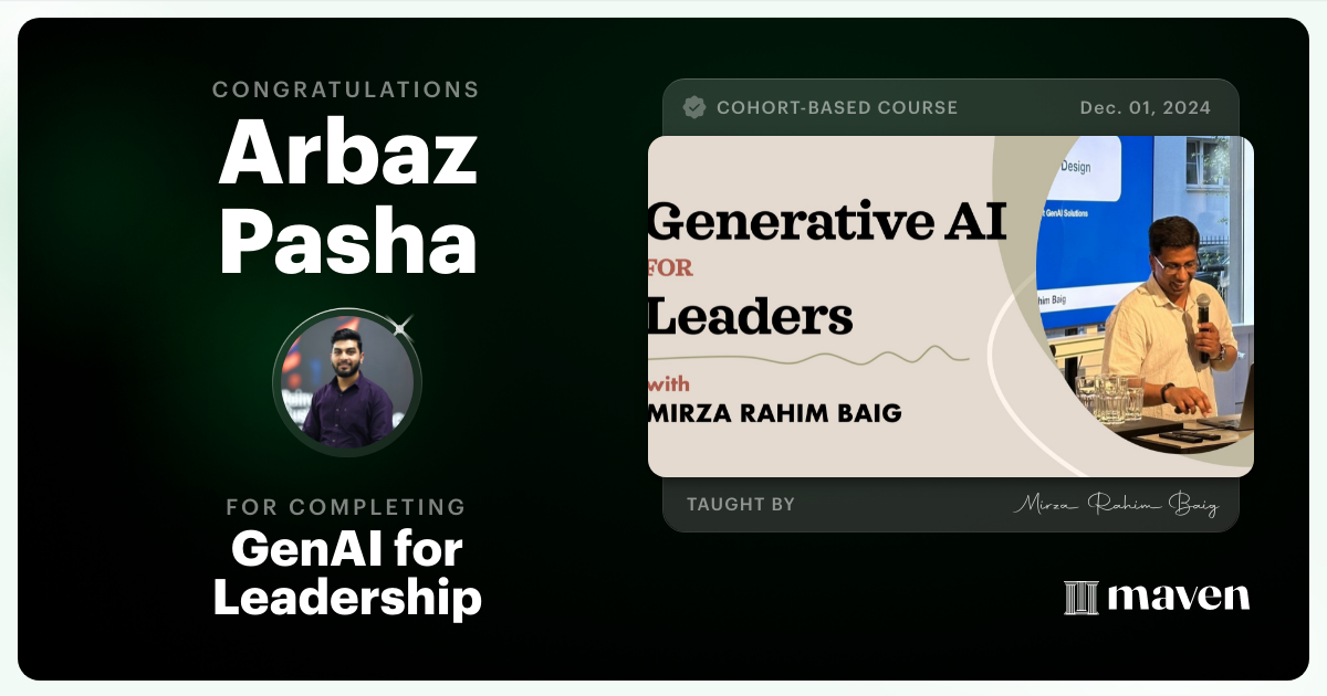Certificate of Completion for GenAI for Leadership