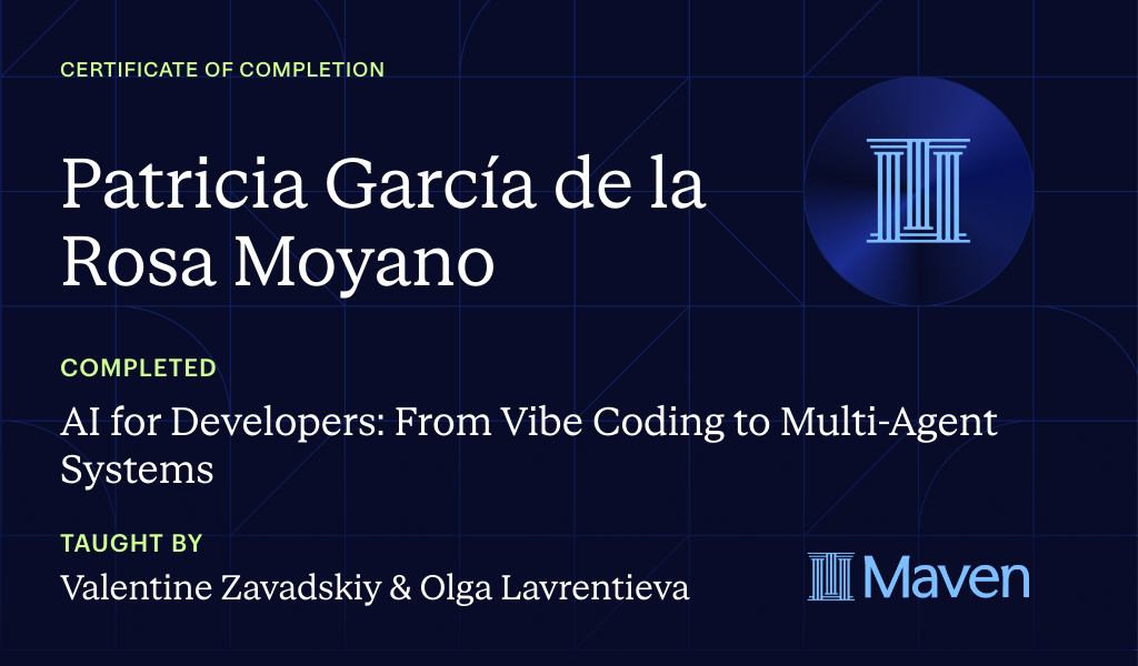 Certificate for AI for Developers: From Vibe Coding to Multi-Agent Systems