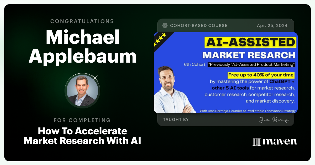 Certificate of Completion for B2B Offering: Where GTM & Product Strategy Converts Or Dies