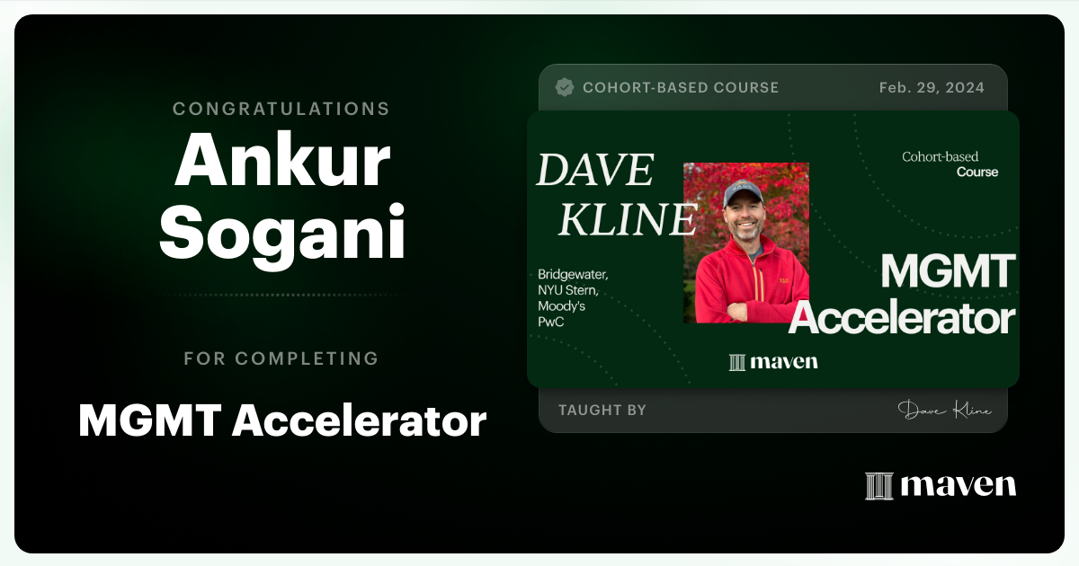 Certificate of Completion for MGMT Accelerator: AI-Enhanced Leadership