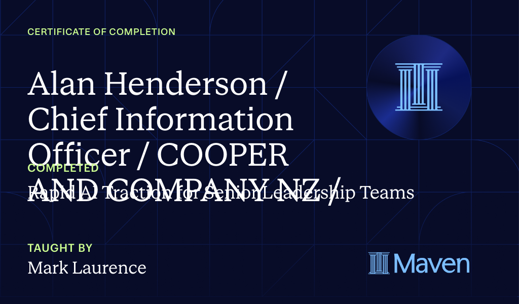 Certificate for Rapid AI Traction for Senior Leadership Teams