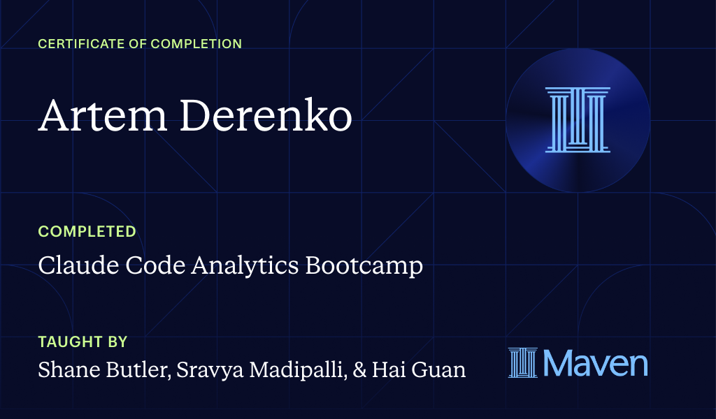 Certificate for Agentic Analytics: Build an AI Analyst