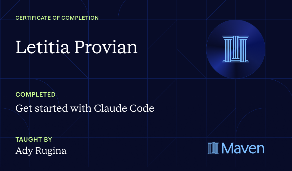 Certificate for Get started with Claude Code