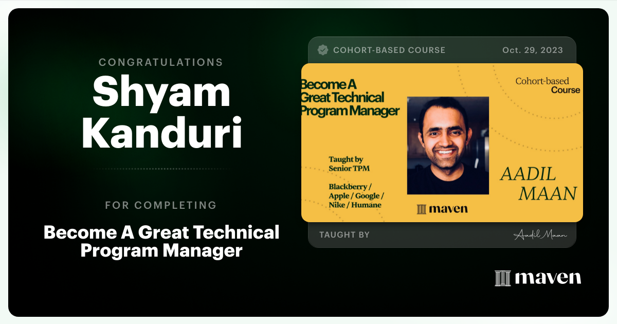 Certificate of Completion for Foundations Of Technical Program Management