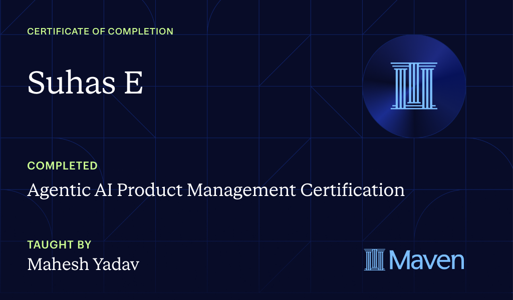 Certificate for Agentic AI Product Management Certification using Claude Code
